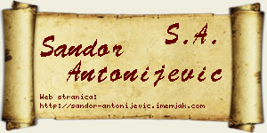 Šandor Antonijević vizit kartica